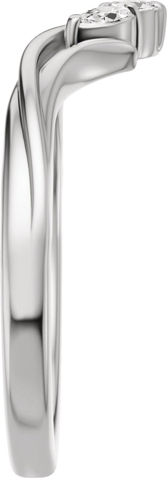 1/8 Ctw Marquise Lab-Grown Diamond Contour Band - White Gold - Lab Grown Diamond