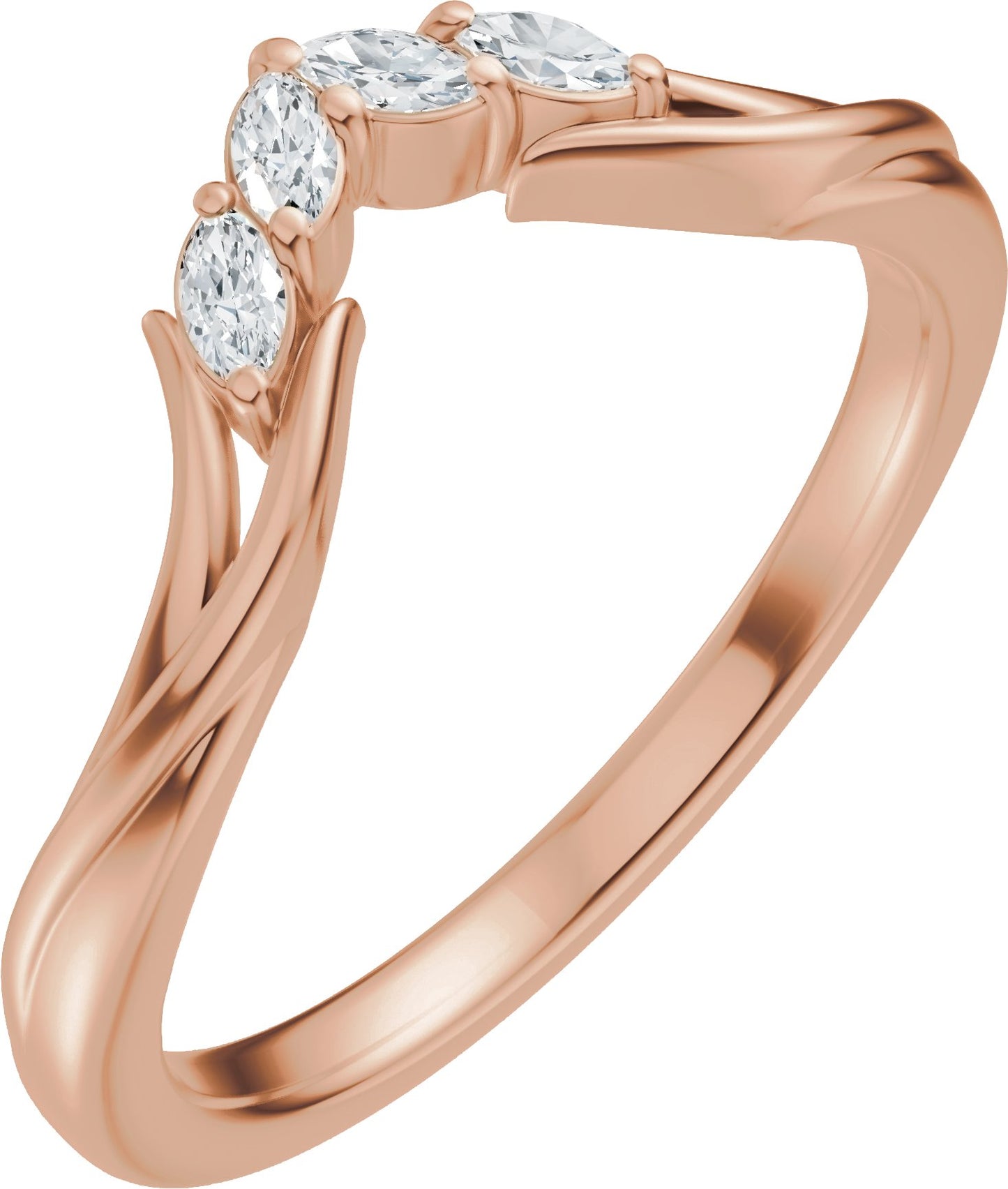 1/8 Ctw Marquise Lab-Grown Diamond Contour Band