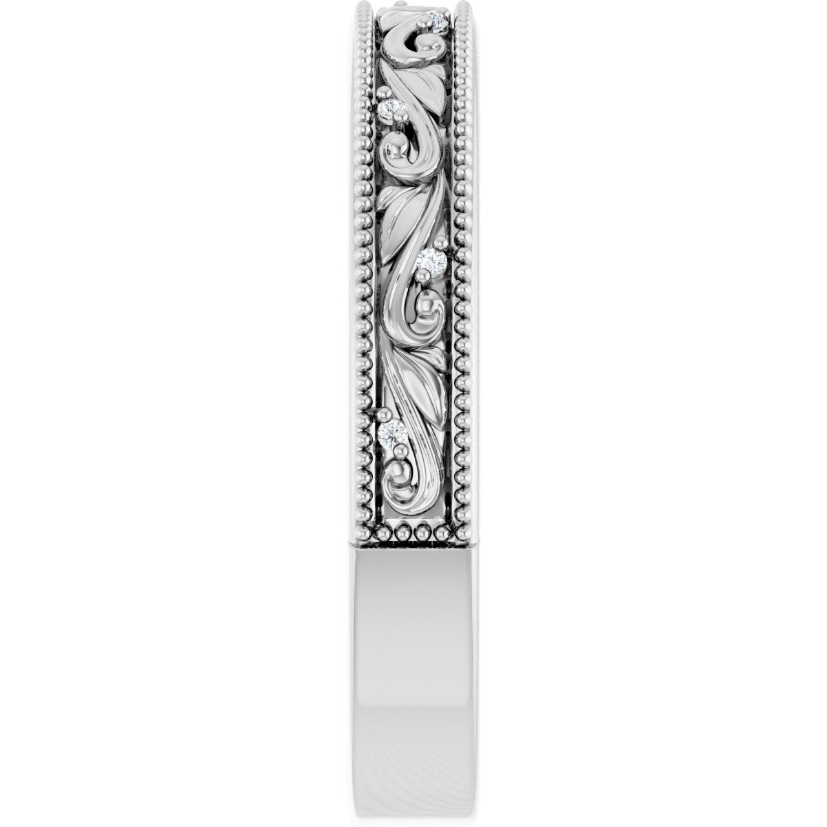 .02 Ctw Lab-Grown Diamond Wedding Band - White Gold - Lab Grown Diamond