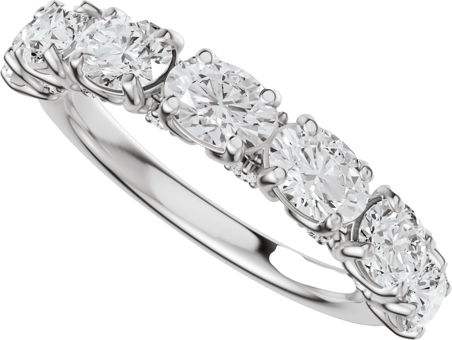 1 7/8 Ctw Oval Lab-Grown Diamond Anniversary Band - White Gold - Lab Grown Diamond