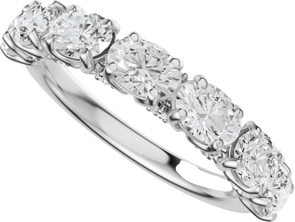 1 7/8 Ctw Oval Lab-Grown Diamond Anniversary Band - White Gold - Lab Grown Diamond
