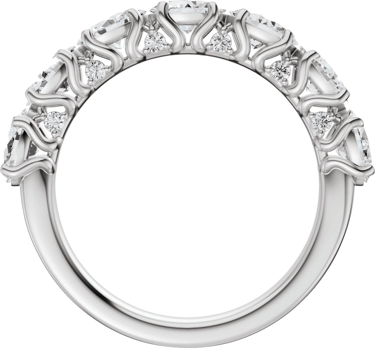 1 7/8 Ctw Oval Lab-Grown Diamond Anniversary Band - White Gold - Lab Grown Diamond