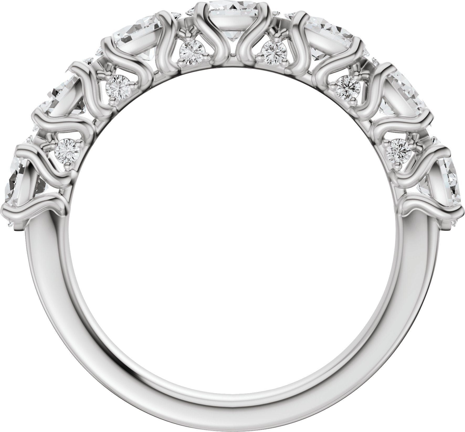 1 7/8 Ctw Oval Lab-Grown Diamond Anniversary Band - White Gold - Lab Grown Diamond