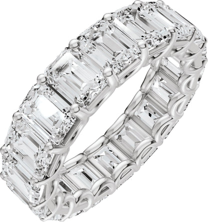 11 Ctw Emerald Lab-Grown Diamond Low Profile Eternity Band