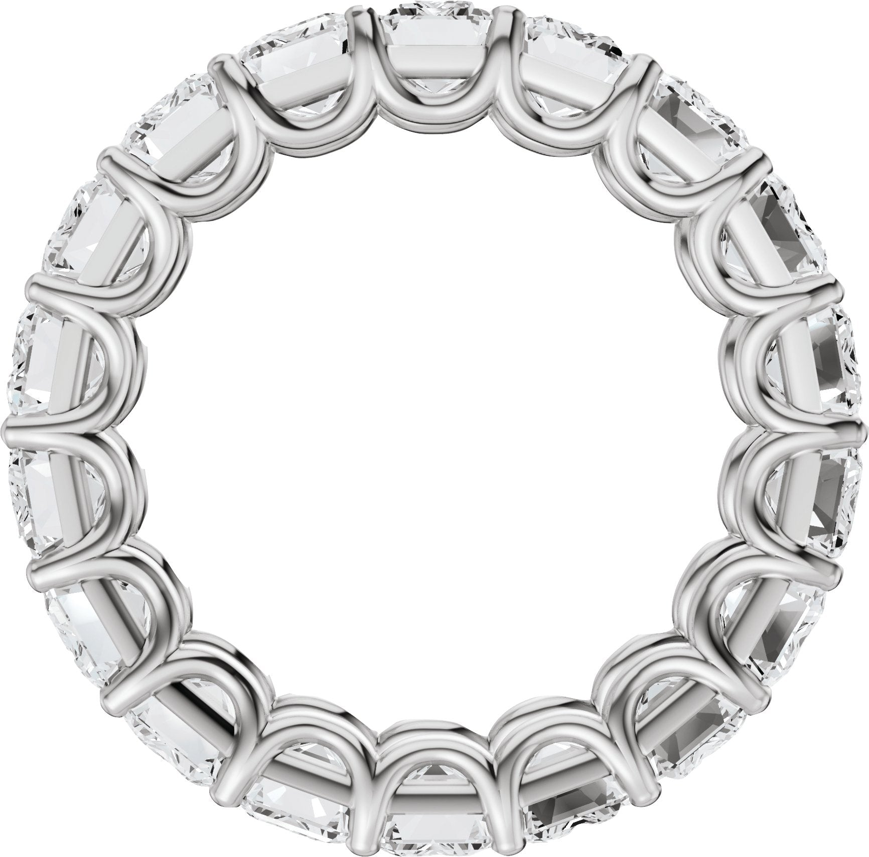 7 9/10 Ctw Emerald Lab-Grown Diamond Low Profile Eternity Band - White Gold - Lab Grown Diamond