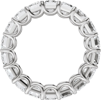 11 Ctw Emerald Lab-Grown Diamond Low Profile Eternity Band - White Gold - Lab Grown Diamond