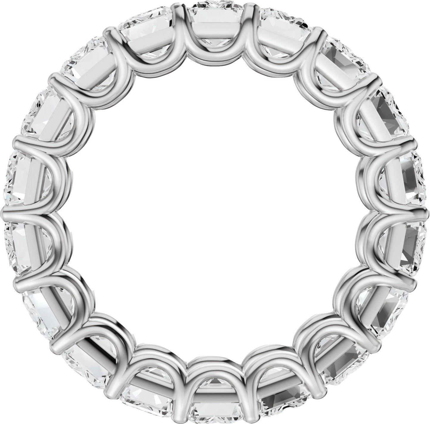 9 1/3 Ctw Emerald Lab-Grown Diamond Low Profile Eternity Band - White Gold - Lab Grown Diamond