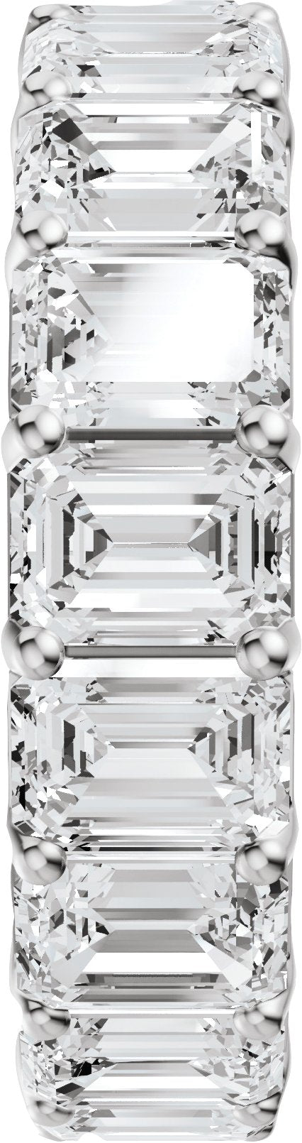 10 5/8 Ctw Emerald Lab-Grown Diamond Low Profile Eternity Band - White Gold - Lab Grown Diamond