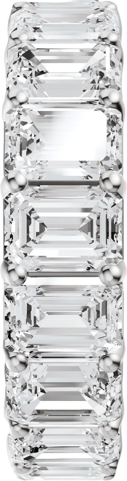 7 Ctw Emerald Lab-Grown Diamond Low Profile Eternity Band - White Gold - Lab Grown Diamond