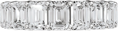 7 1/2 Ctw Emerald Lab-Grown Diamond Low Profile Eternity Band - White Gold - Lab Grown Diamond