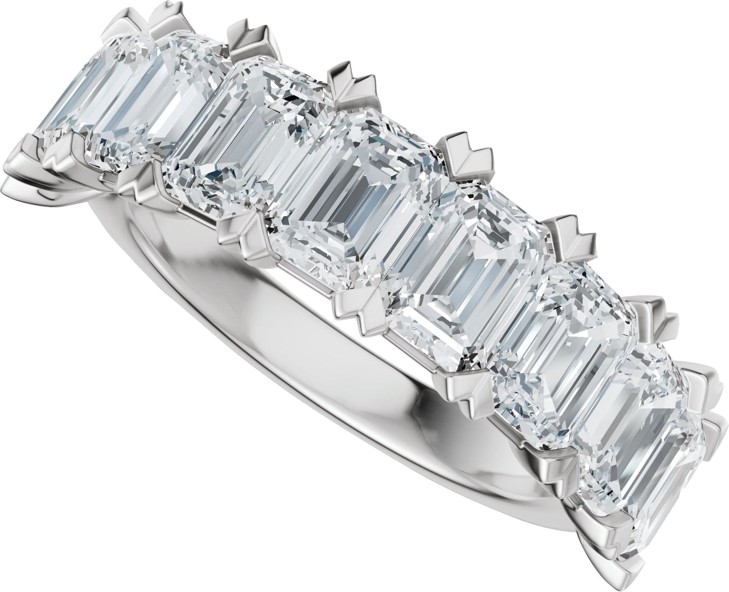 3 5/8 Ctw Emerald Lab-Grown Diamond Low Profile Anniversary Band - White Gold - Lab Grown Diamond