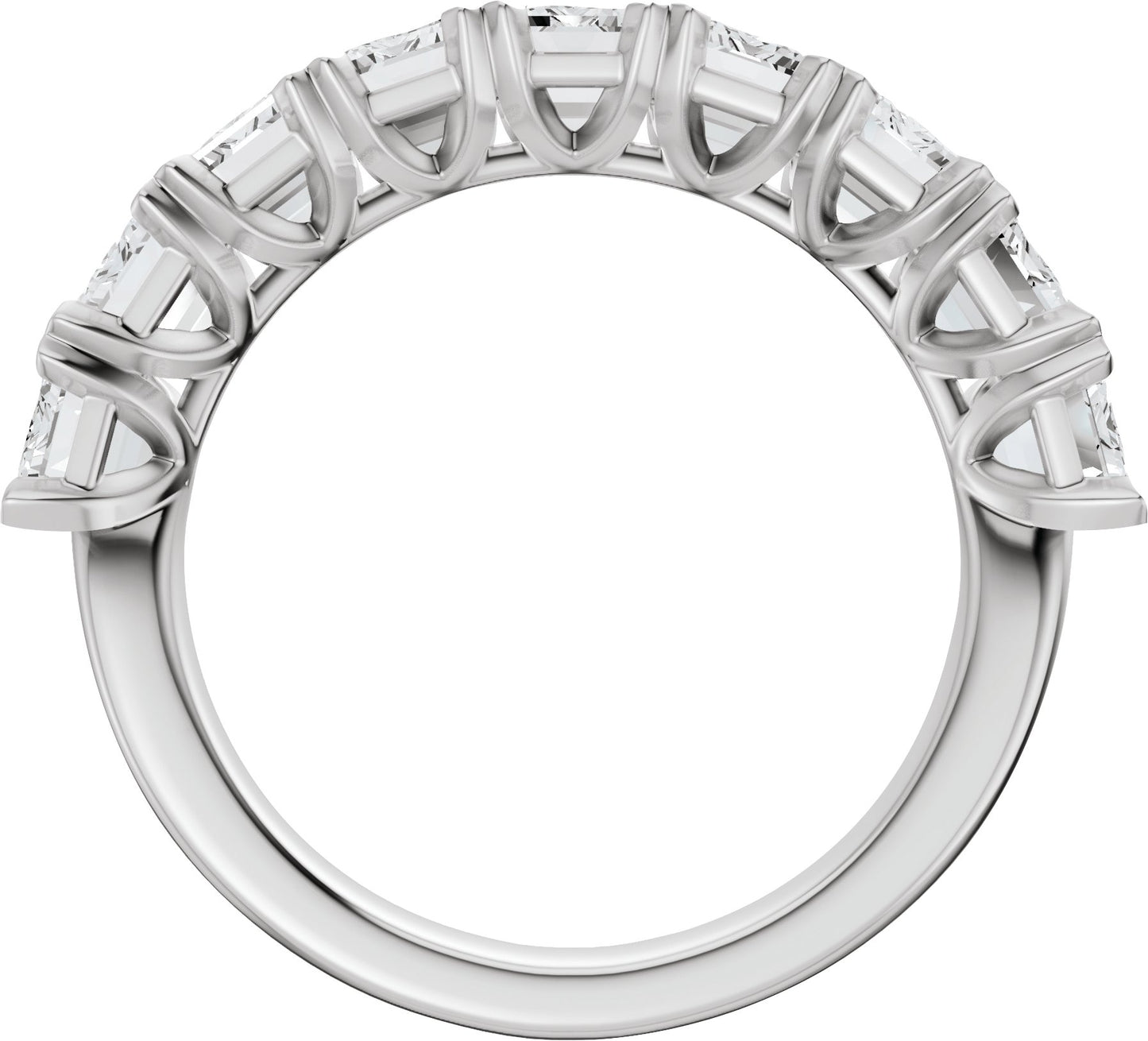 3 5/8 Ctw Emerald Lab-Grown Diamond Low Profile Anniversary Band - White Gold - Lab Grown Diamond
