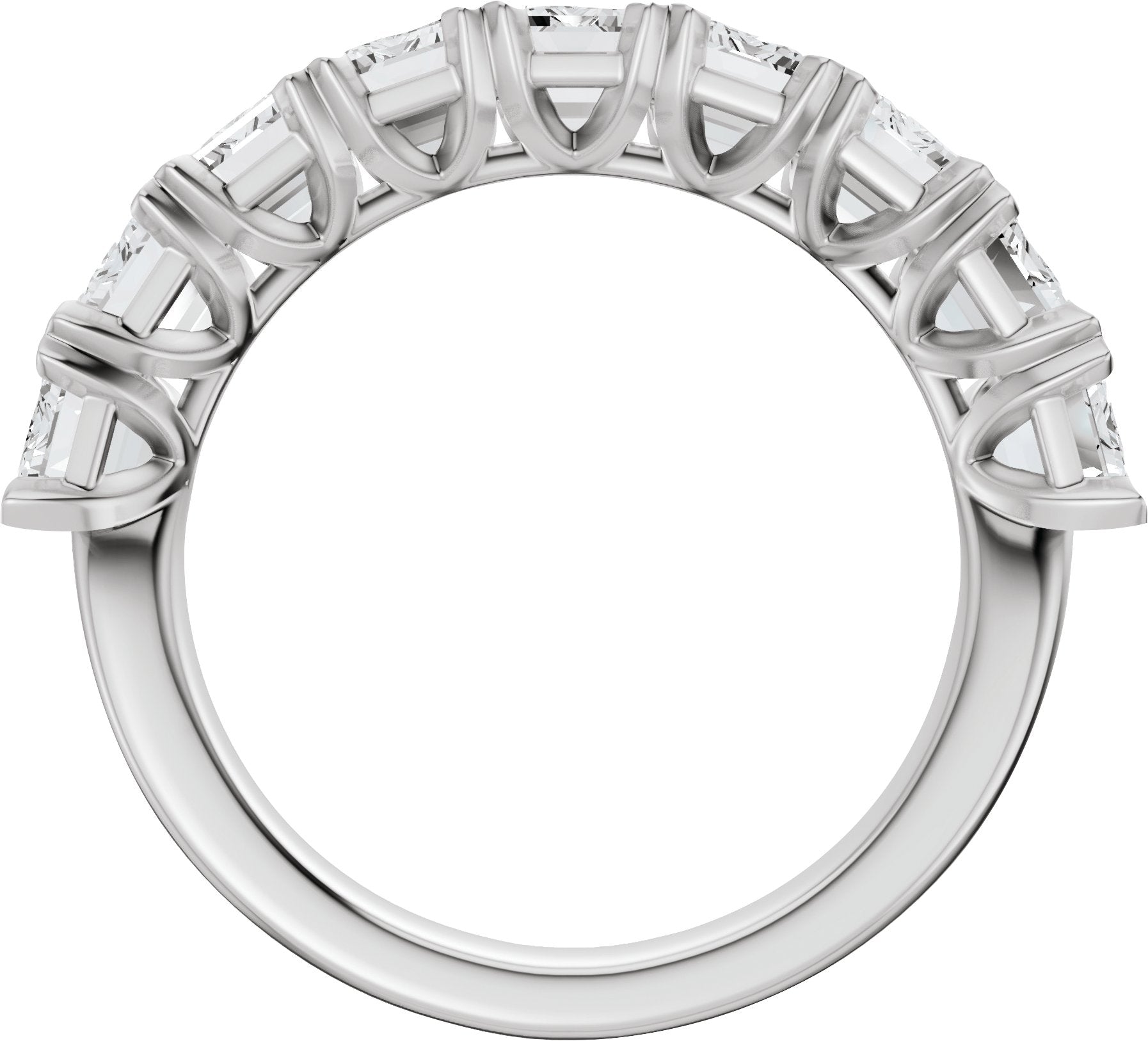 3 5/8 Ctw Emerald Lab-Grown Diamond Low Profile Anniversary Band - White Gold - Lab Grown Diamond