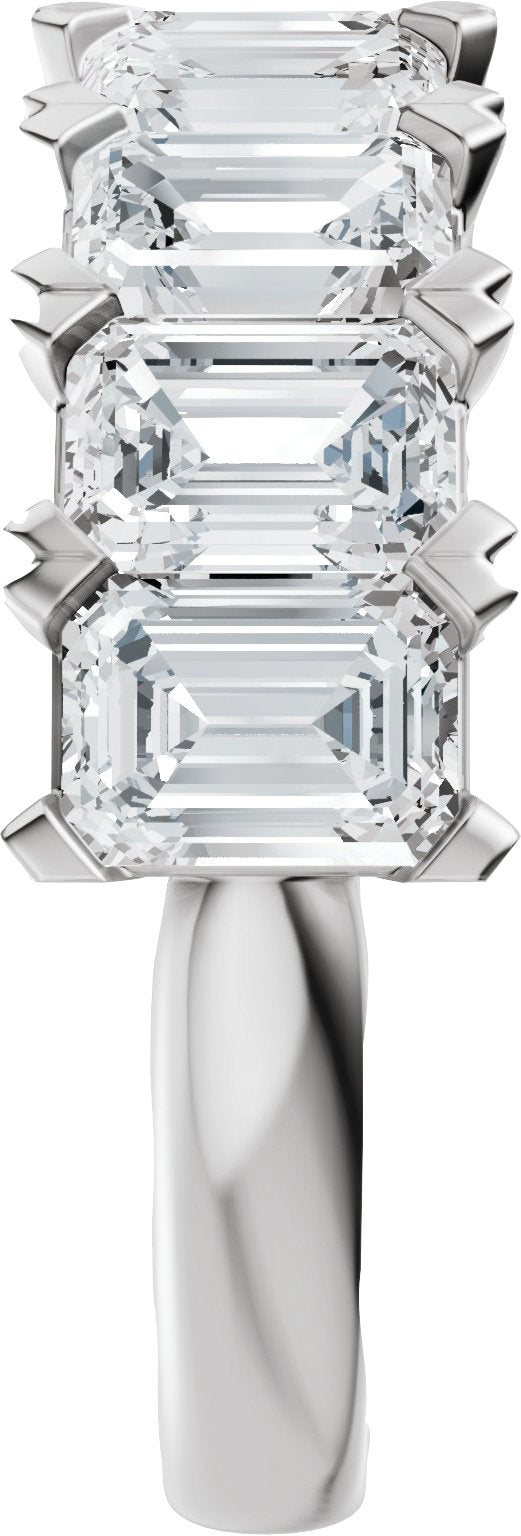 3 5/8 Ctw Emerald Lab-Grown Diamond Low Profile Anniversary Band - White Gold - Lab Grown Diamond
