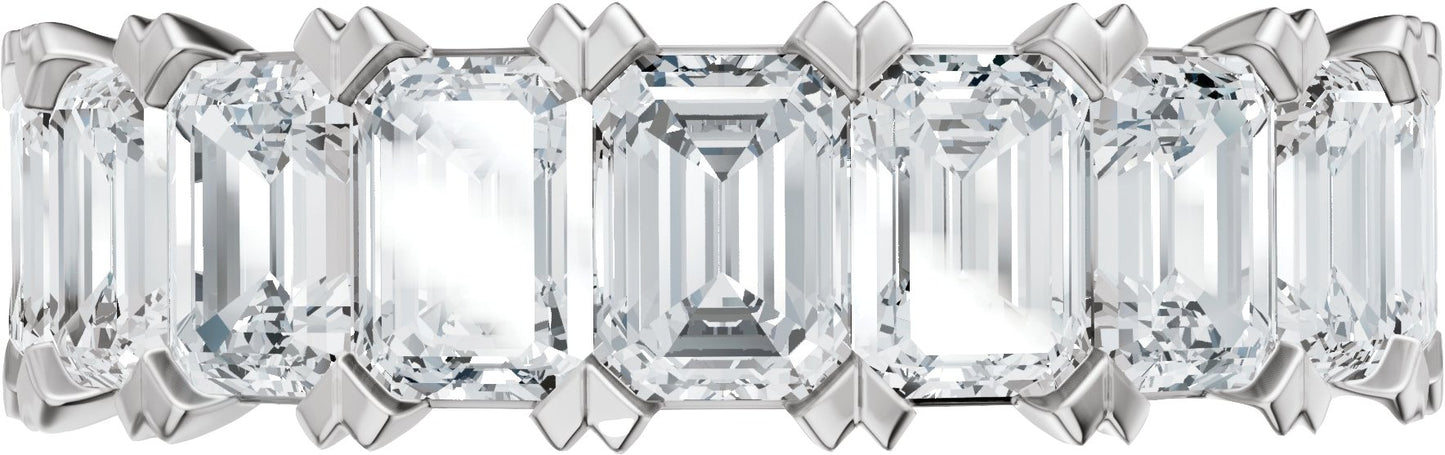 3 5/8 Ctw Emerald Lab-Grown Diamond Low Profile Anniversary Band - White Gold - Lab Grown Diamond