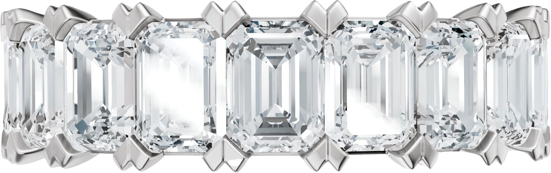 3 5/8 Ctw Emerald Lab-Grown Diamond Low Profile Anniversary Band - White Gold - Lab Grown Diamond
