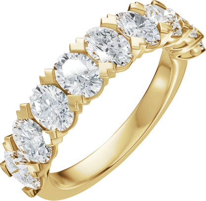2 1/3 Ctw Oval Lab-Grown Diamond Low Profile Anniversary Band