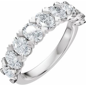 2 1/3 Ctw Oval Lab-Grown Diamond Low Profile Anniversary Band