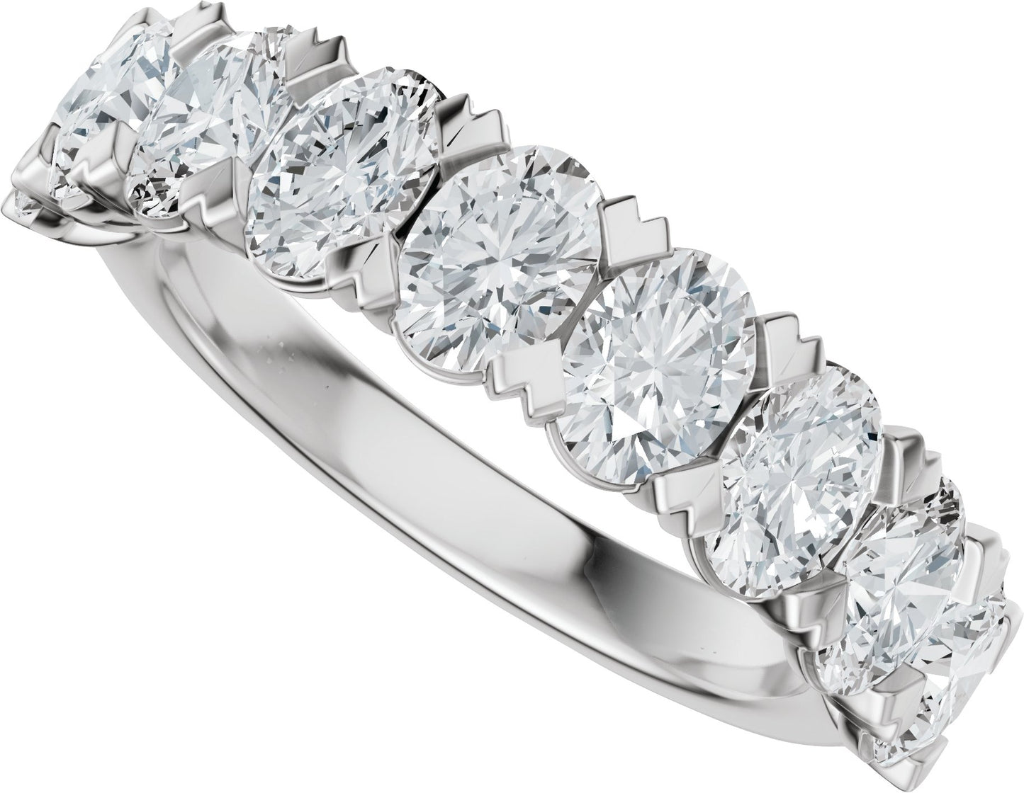 2 1/3 Ctw Oval Lab-Grown Diamond Low Profile Anniversary Band - White Gold - Lab Grown Diamond