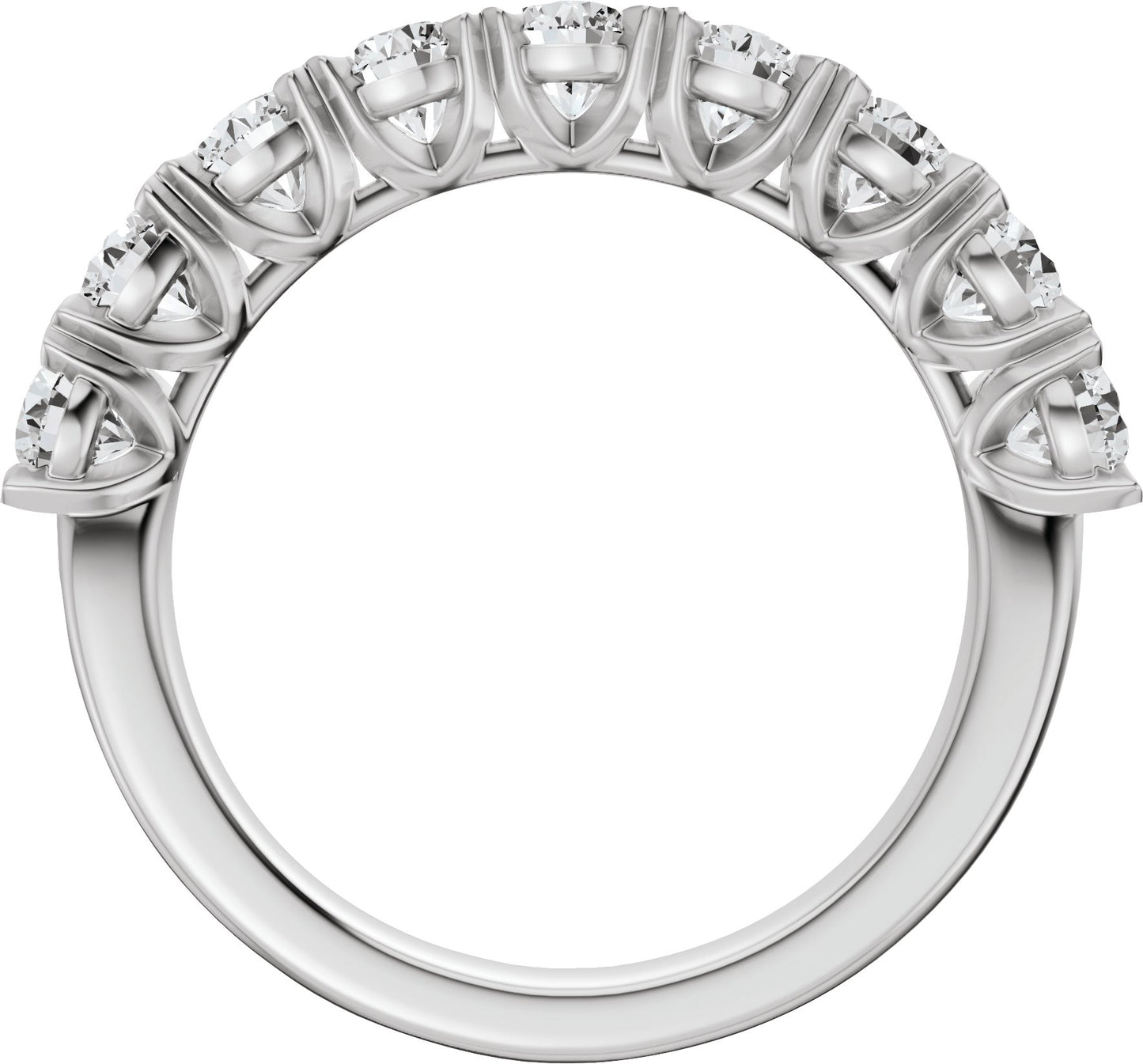 2 1/3 Ctw Oval Lab-Grown Diamond Low Profile Anniversary Band - White Gold - Lab Grown Diamond