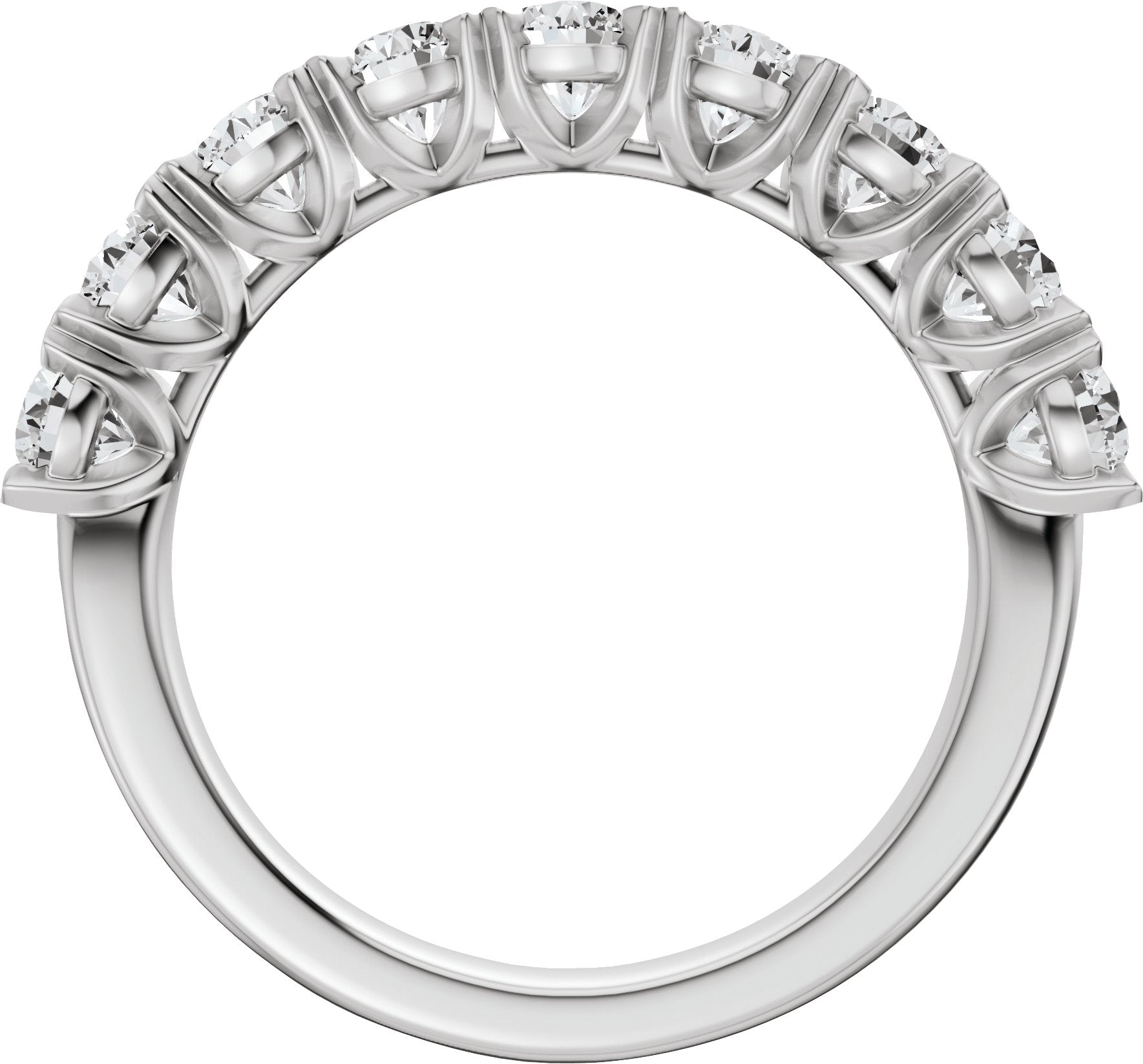 2 1/3 Ctw Oval Lab-Grown Diamond Low Profile Anniversary Band - White Gold - Lab Grown Diamond