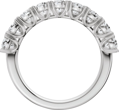 2 1/3 Ctw Oval Lab-Grown Diamond Low Profile Anniversary Band - White Gold - Lab Grown Diamond