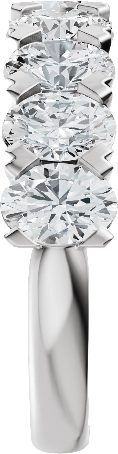 2 1/3 Ctw Oval Lab-Grown Diamond Low Profile Anniversary Band - White Gold - Lab Grown Diamond