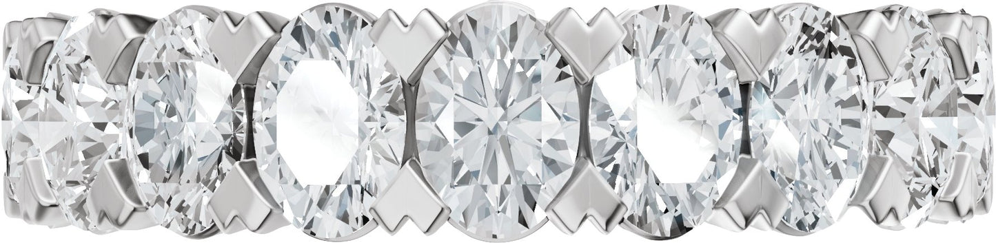 2 1/3 Ctw Oval Lab-Grown Diamond Low Profile Anniversary Band - White Gold - Lab Grown Diamond