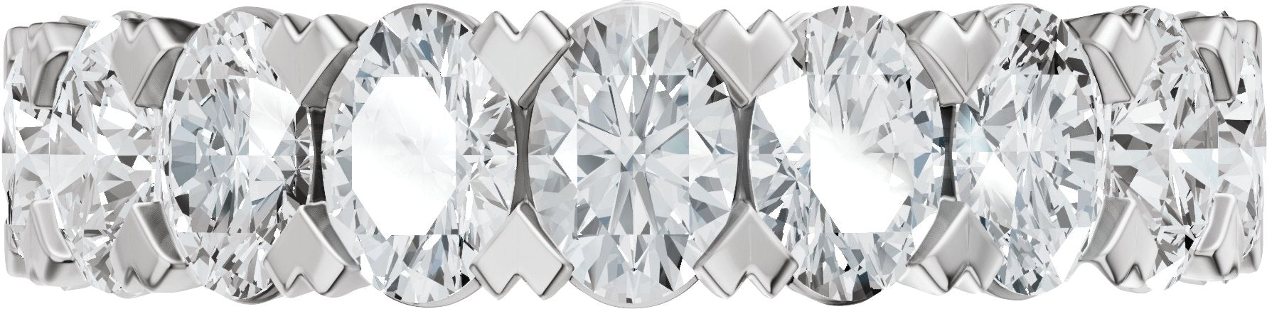 2 1/3 Ctw Oval Lab-Grown Diamond Low Profile Anniversary Band - White Gold - Lab Grown Diamond