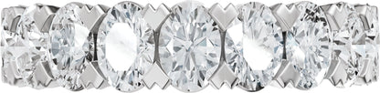 2 1/3 Ctw Oval Lab-Grown Diamond Low Profile Anniversary Band - White Gold - Lab Grown Diamond