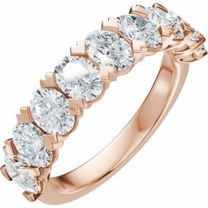2 1/3 Ctw Oval Lab-Grown Diamond Low Profile Anniversary Band