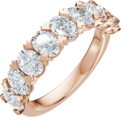 2 1/3 Ctw Oval Lab-Grown Diamond Low Profile Anniversary Band