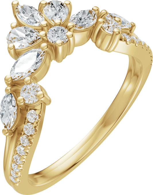 3/4 Ctw Marquise Lab-Grown Diamond Contour Band