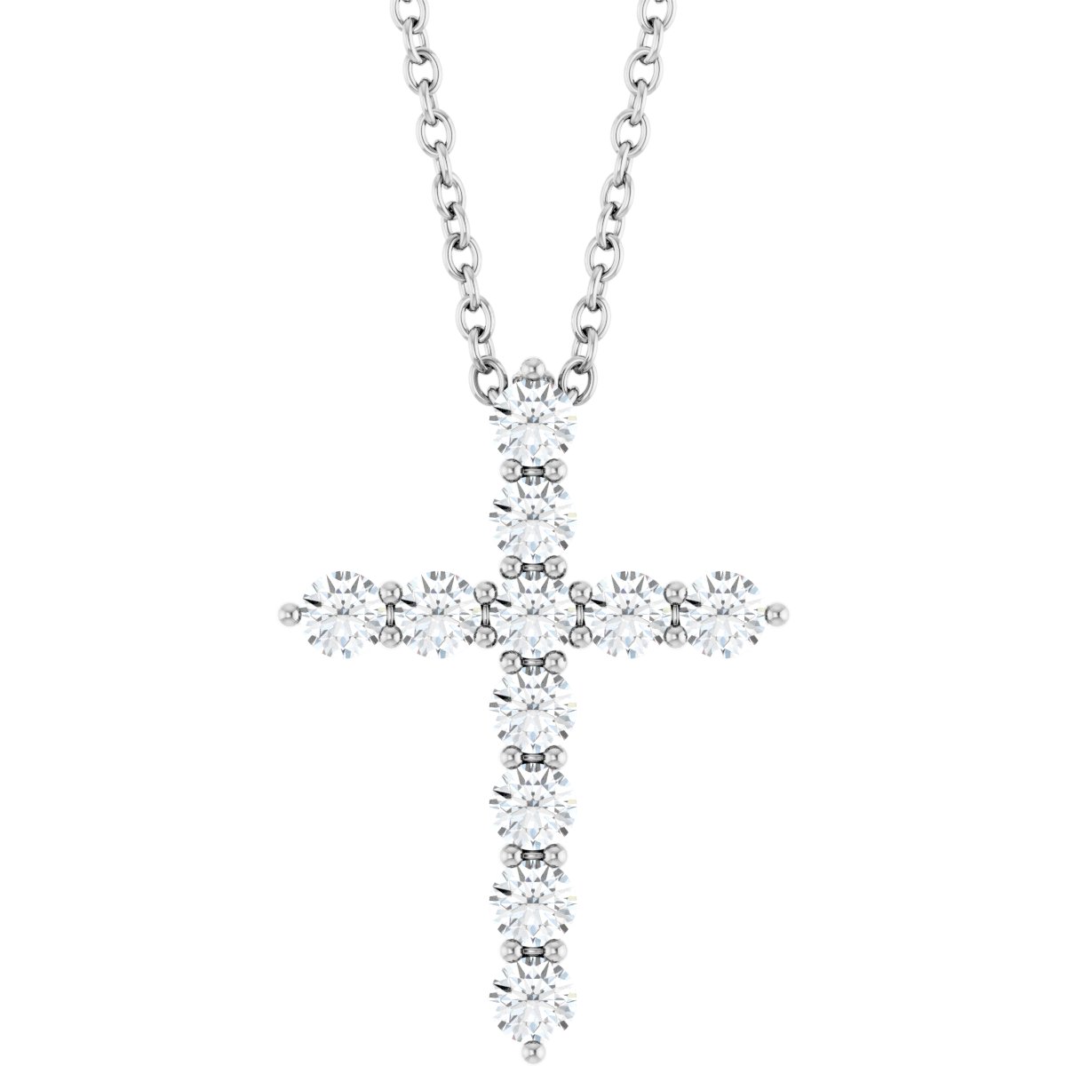3/8 Ctw Lab-Grown Diamond Cross Necklace - Lab Grown Diamond