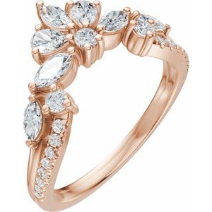 3/4 Ctw Marquise Lab-Grown Diamond Contour Band