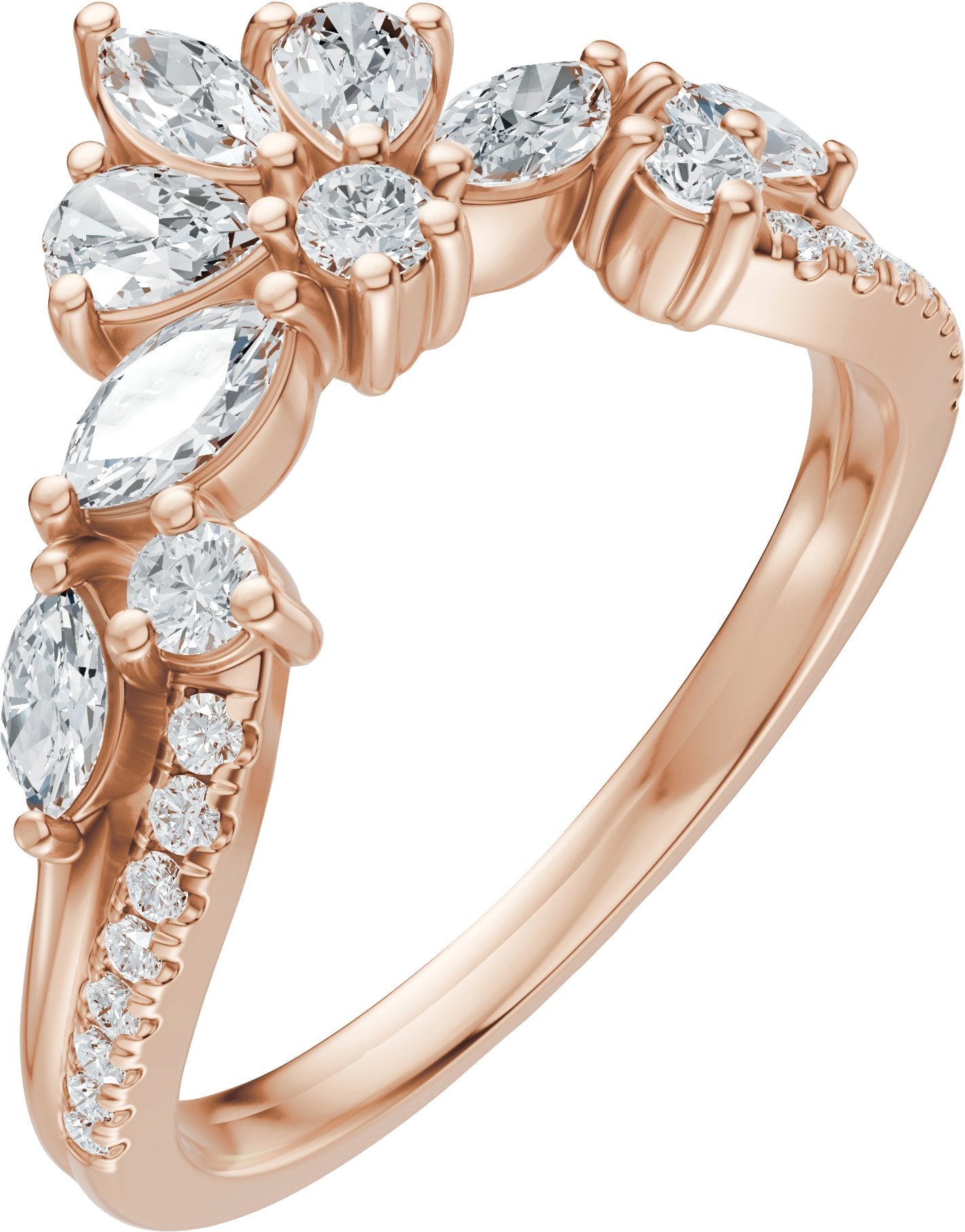 3/4 Ctw Marquise Lab-Grown Diamond Contour Band