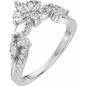 3/4 Ctw Marquise Lab-Grown Diamond Contour Band