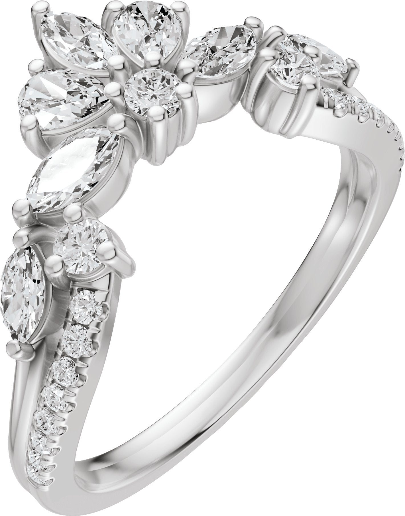 3/4 Ctw Marquise Lab-Grown Diamond Contour Band