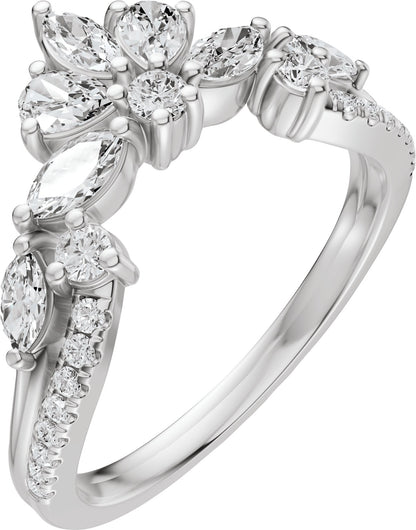 3/4 Ctw Marquise Lab-Grown Diamond Contour Band