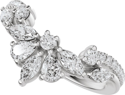 3/4 Ctw Marquise Lab-Grown Diamond Contour Band - White Gold - Lab Grown Diamond