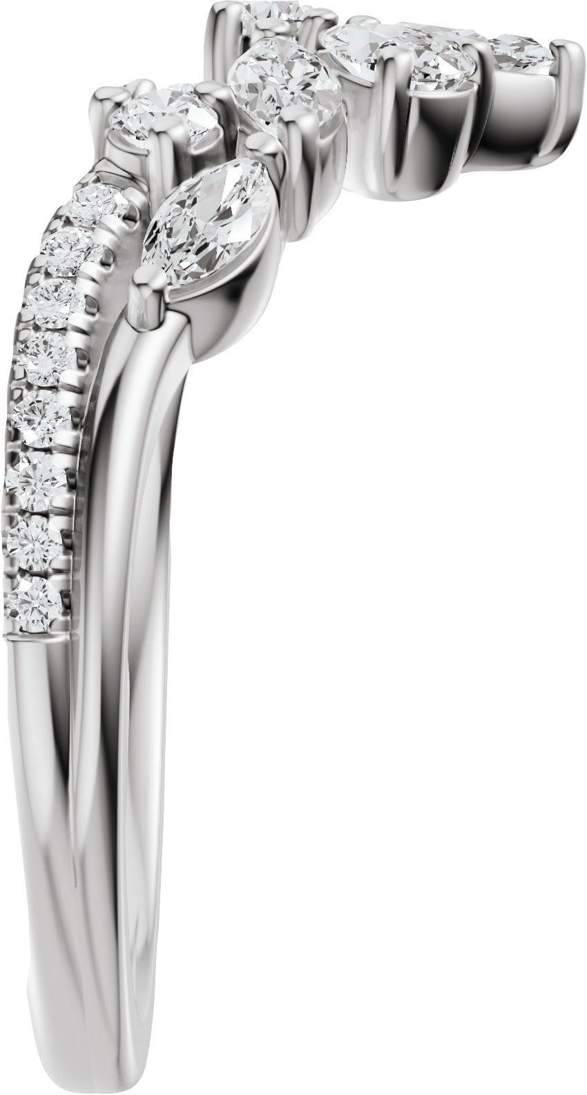 3/4 Ctw Marquise Lab-Grown Diamond Contour Band - White Gold - Lab Grown Diamond