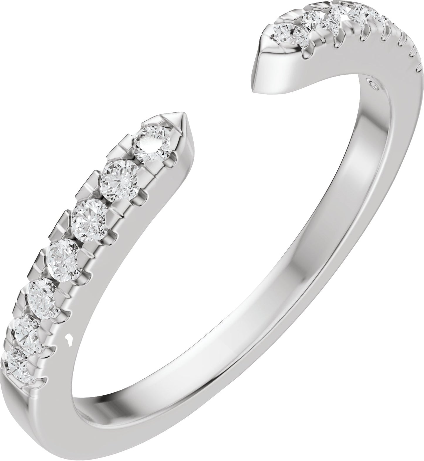 1/6 Ctw Lab-Grown Diamond Open Band - White Gold - Lab Grown Diamond