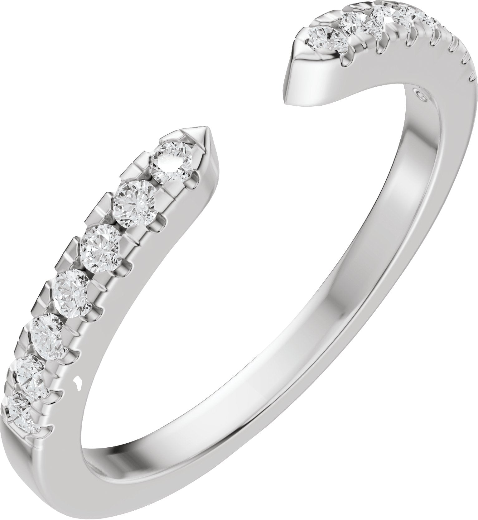 1/6 Ctw Lab-Grown Diamond Open Band - White Gold - Lab Grown Diamond