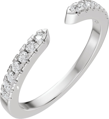 1/6 Ctw Lab-Grown Diamond Open Band - White Gold - Lab Grown Diamond