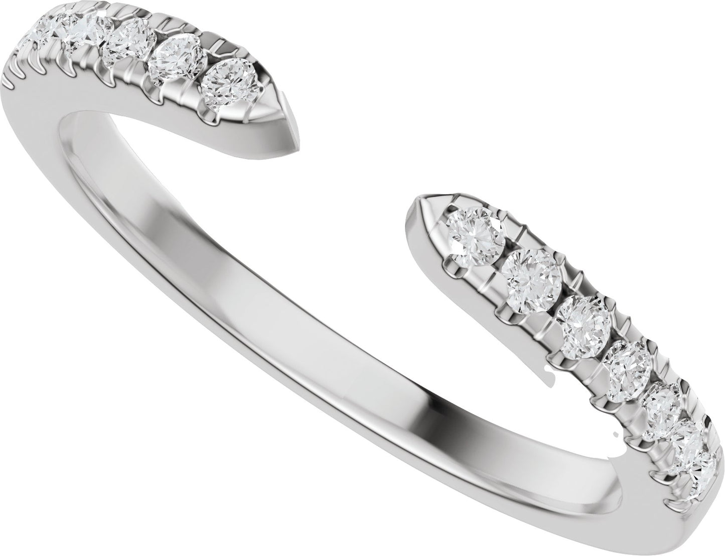 1/6 Ctw Lab-Grown Diamond Open Band - White Gold - Lab Grown Diamond