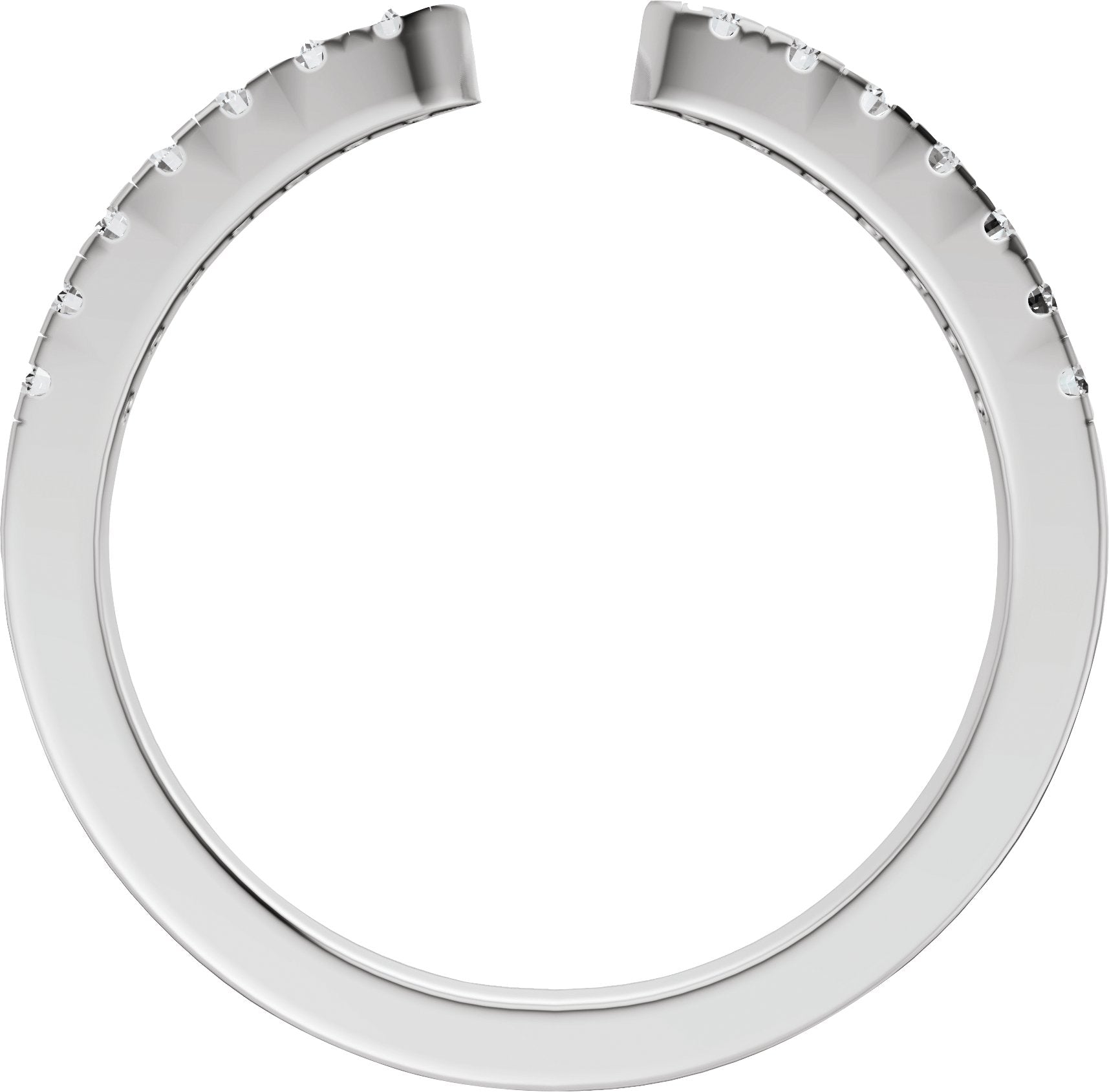 1/6 Ctw Lab-Grown Diamond Open Band - White Gold - Lab Grown Diamond