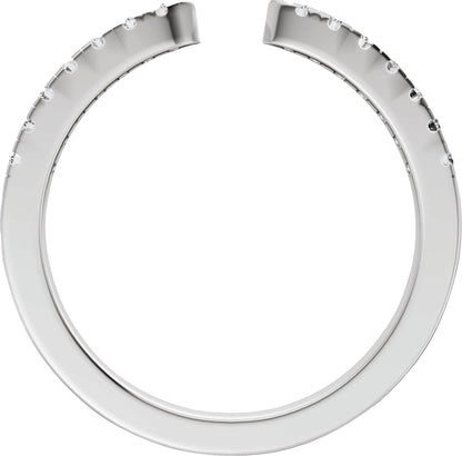 1/6 Ctw Lab-Grown Diamond Open Band - White Gold - Lab Grown Diamond