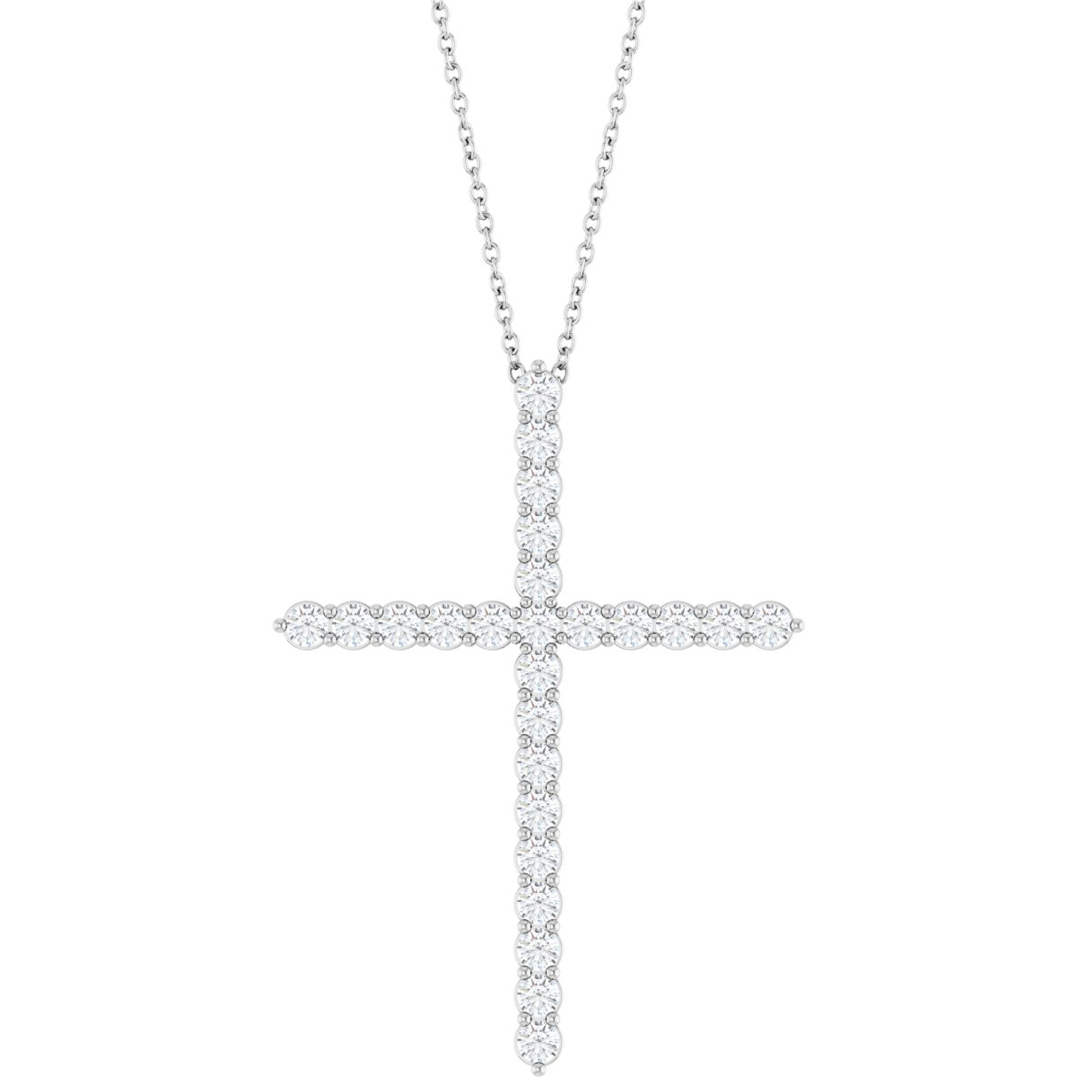 1 Ctw Lab-Grown Diamond Cross Necklace - Lab Grown Diamond
