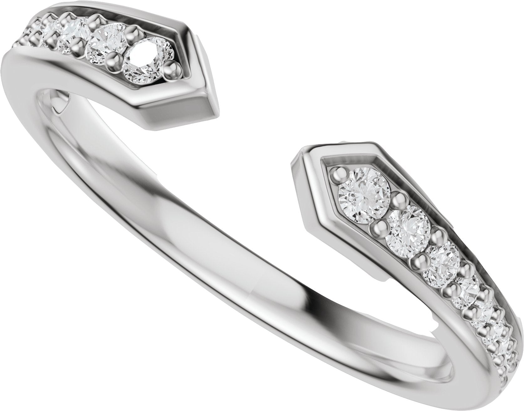 1/5 Ctw Lab-Grown Diamond Open Band - White Gold - Lab Grown Diamond