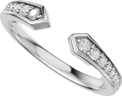 1/5 Ctw Lab-Grown Diamond Open Band - White Gold - Lab Grown Diamond
